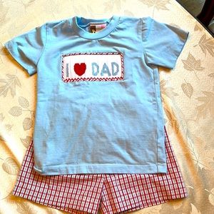 I ❤️ Dad Smocked Boys Short Set